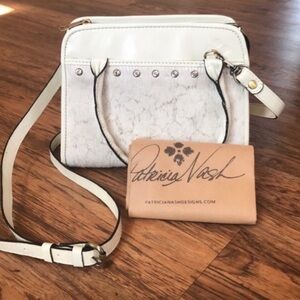 Patricia Nash Leather Paris White Crossbody